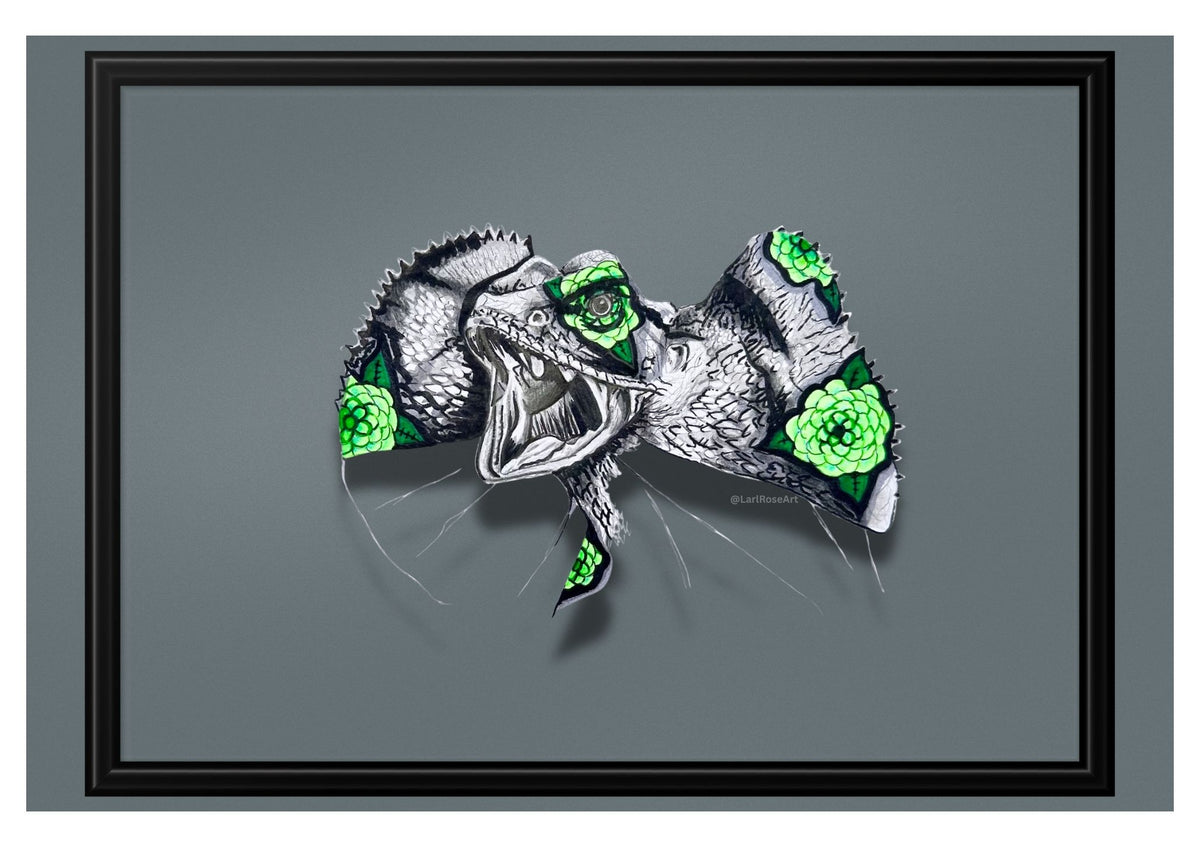 Botanical Beast Frilled Lizard Print