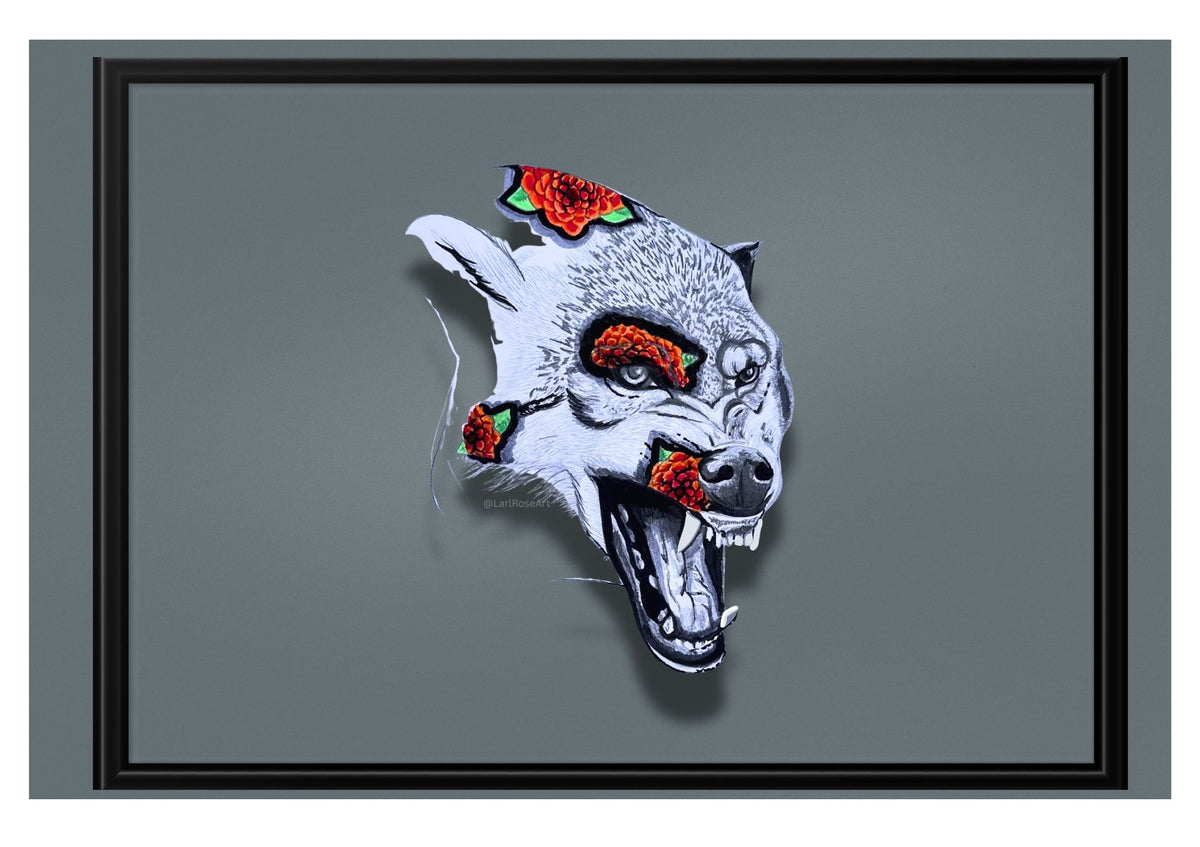 Botanical Beast Wolf Print